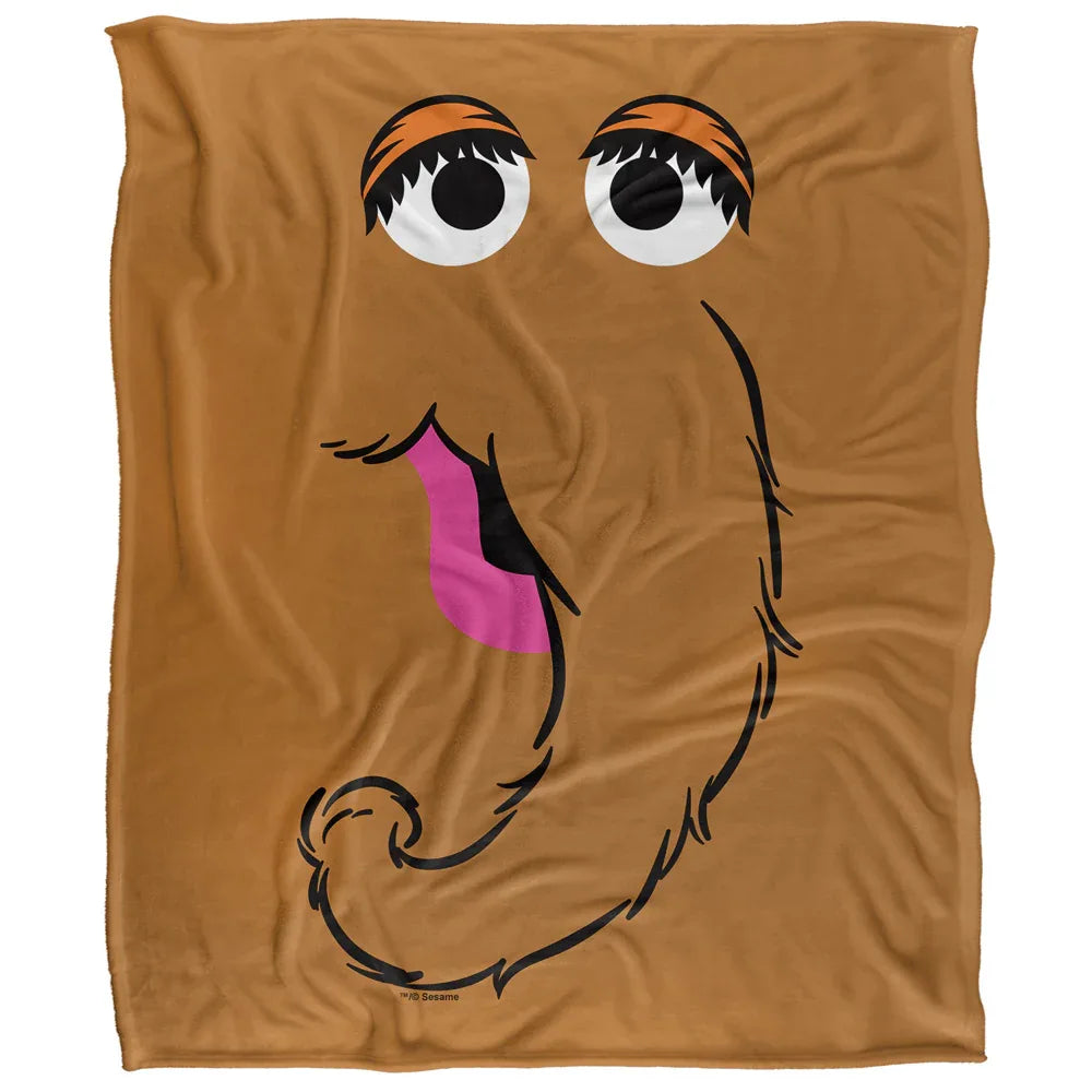 Sesame Street Snuffleupagus Face Officially Licensed Silky Touch Super Soft Throw Blanket 50' x 60'