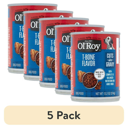 Ol' Roy T-Bone Flavor Cuts in Gravy Wet Dog Food, 13.2 oz Can