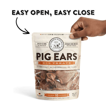 Butcher’s Naturals Pork Flavored Pig Ears Treats for Dogs, 10 Pieces