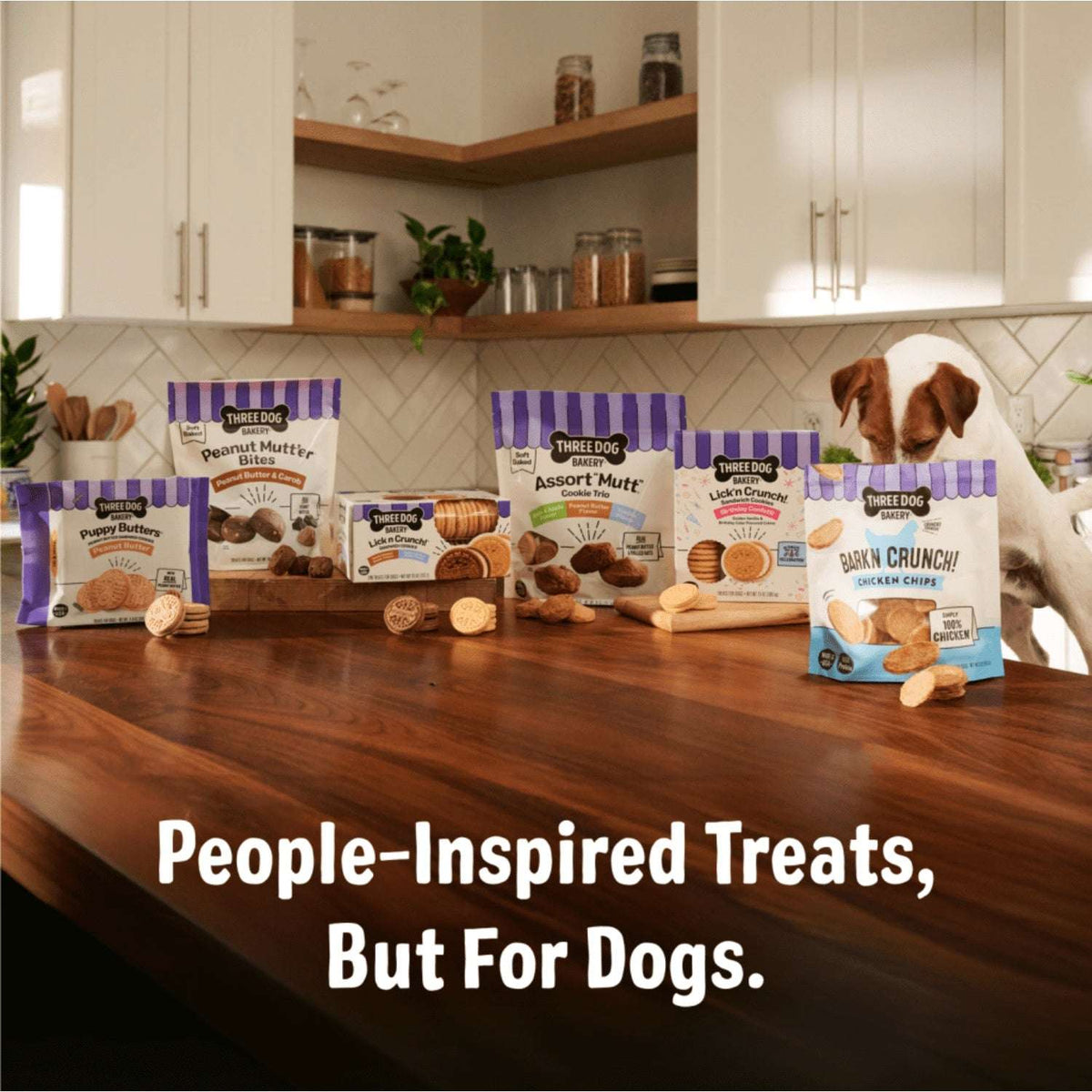 Three Dog Bakery Peanut Butter, Vanilla, Oats & Apple Flavor Soft Dog Treats, 26 oz. Bag