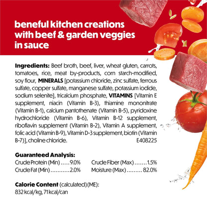 Purina Beneful Kitchen Creations With Beef and Garden Veggies in Sauce Wet Dog Food, 3 oz, 8 Pack