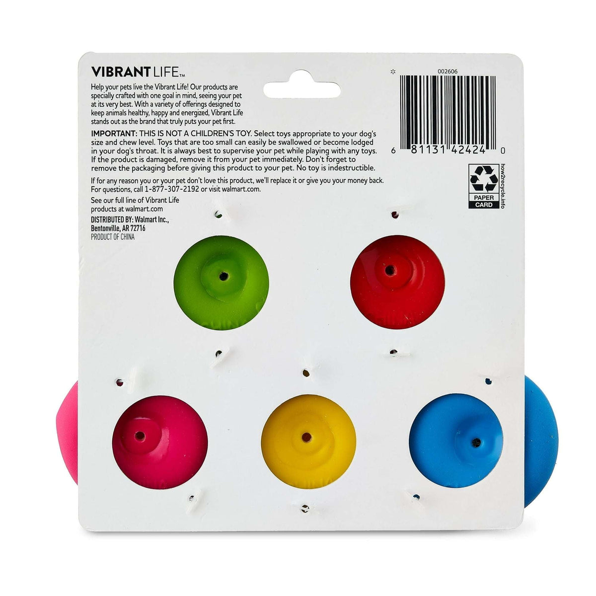 (2 pack) Vibrant Life Playful Buddy Dog Toys, Emoticon, Extra Small, 5 Count