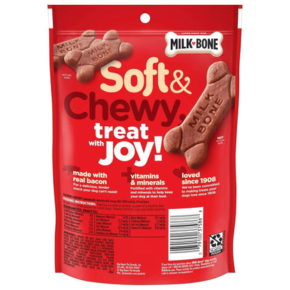 Milk Bone Soft & Chewy Dog Treats Made With Real Bacon, 5.6 oz Bag