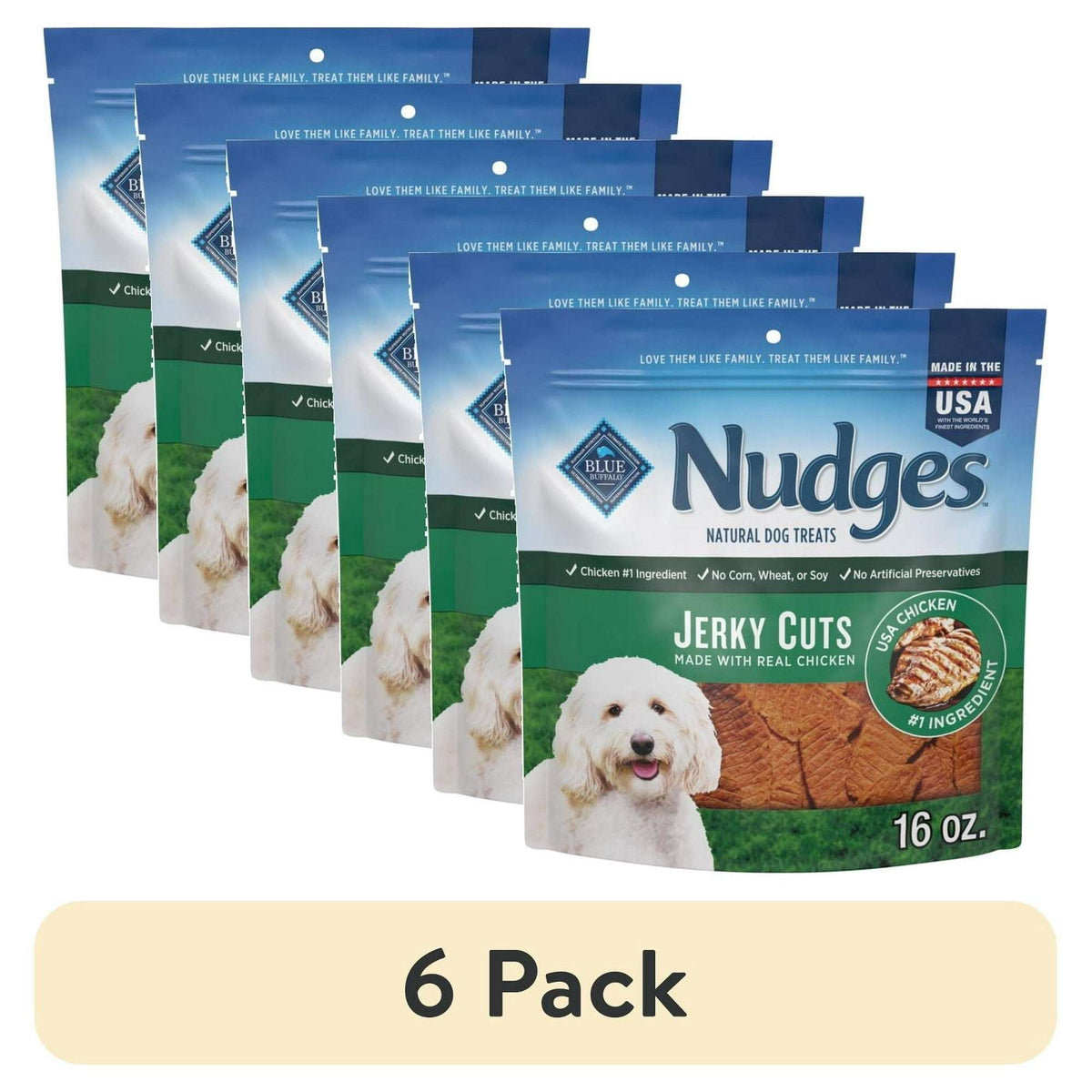 Blue Buffalo Nudges Jerky Cuts Dog Treats, Chicken