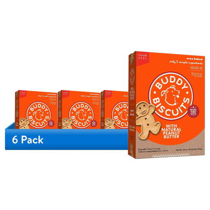 Buddy Biscuits Crunchy Dog Treats, Peanut Butter, 16 oz. Box