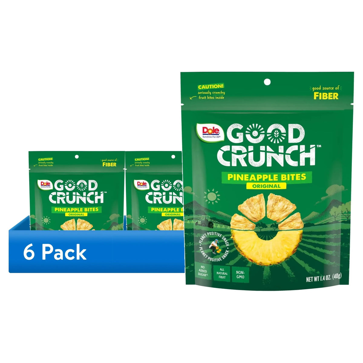 Dole Good Crunch Original Pineapple Bites, Made with All Natural Fruit, 1.4 oz
