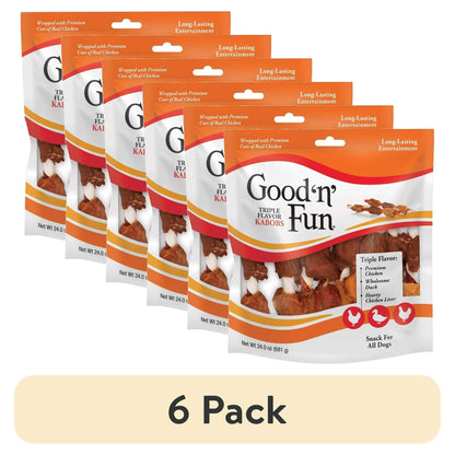 Good 'n' Fun Triple Flavor Kabobs, Rawhide Chews for All Dogs