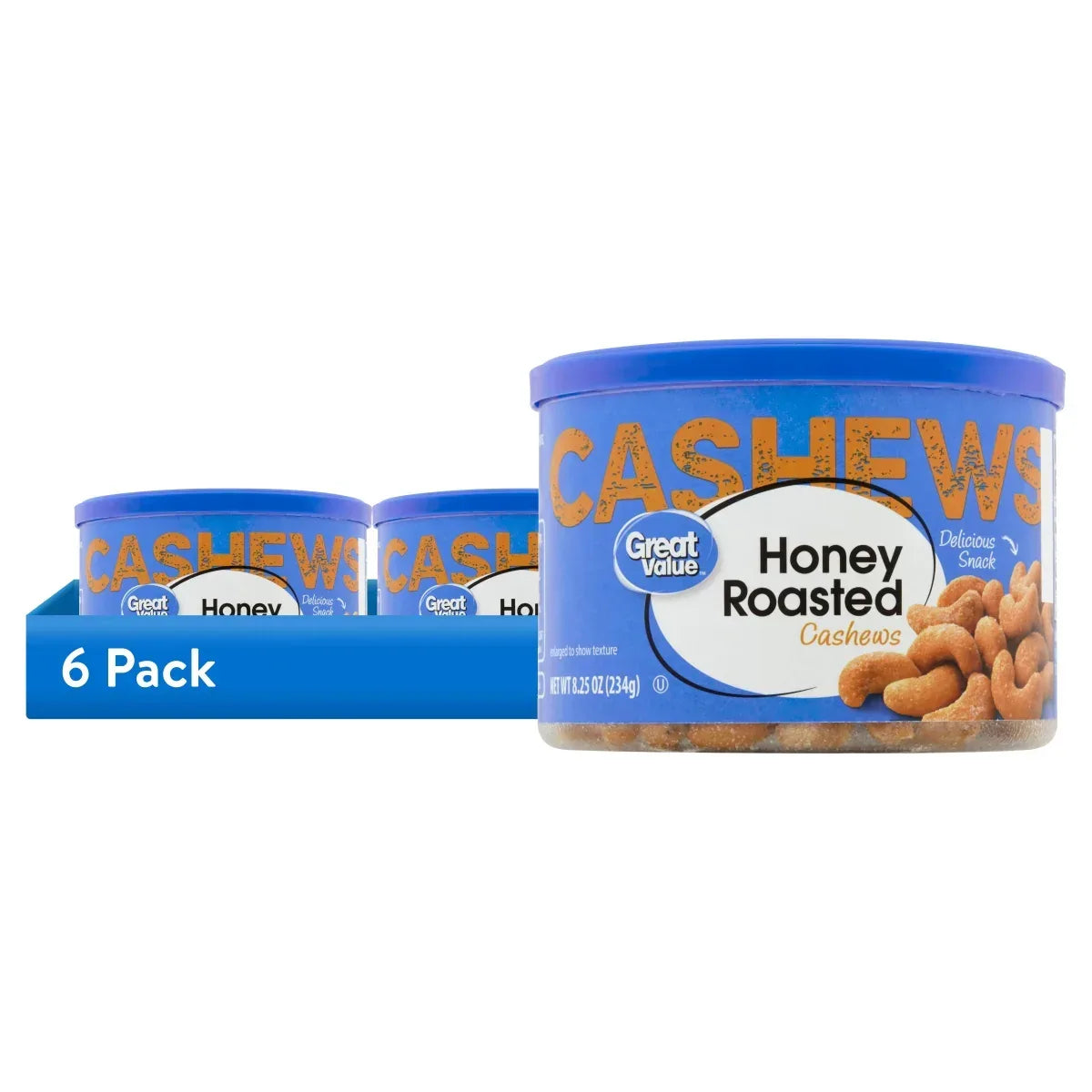 Great Value Honey Roasted Cashews, 8.25 oz