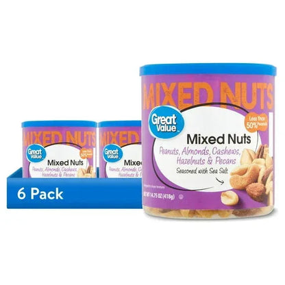 Great Value Roasted & Salted Mixed Nuts, 14.75 oz