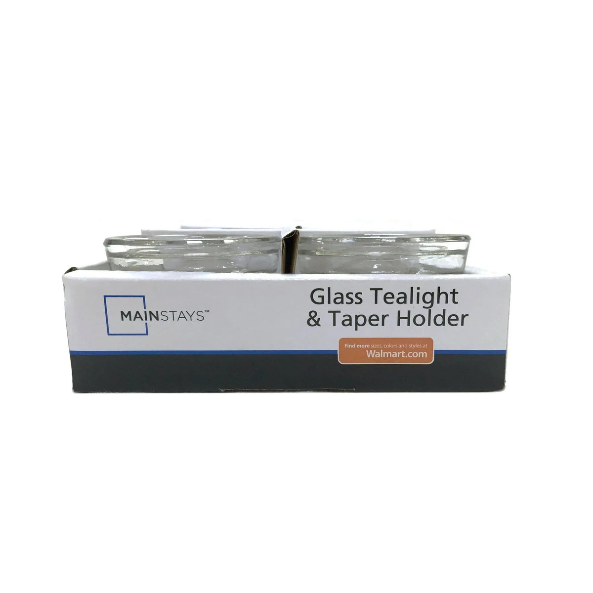 (6 pack) Mainstays Clear Glass Candleholder for Tealight and Taper Candles, 2 Inches