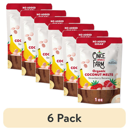 Once Upon a Farm Organic Coconut Melts, Strawberry Banana, 1oz Bag