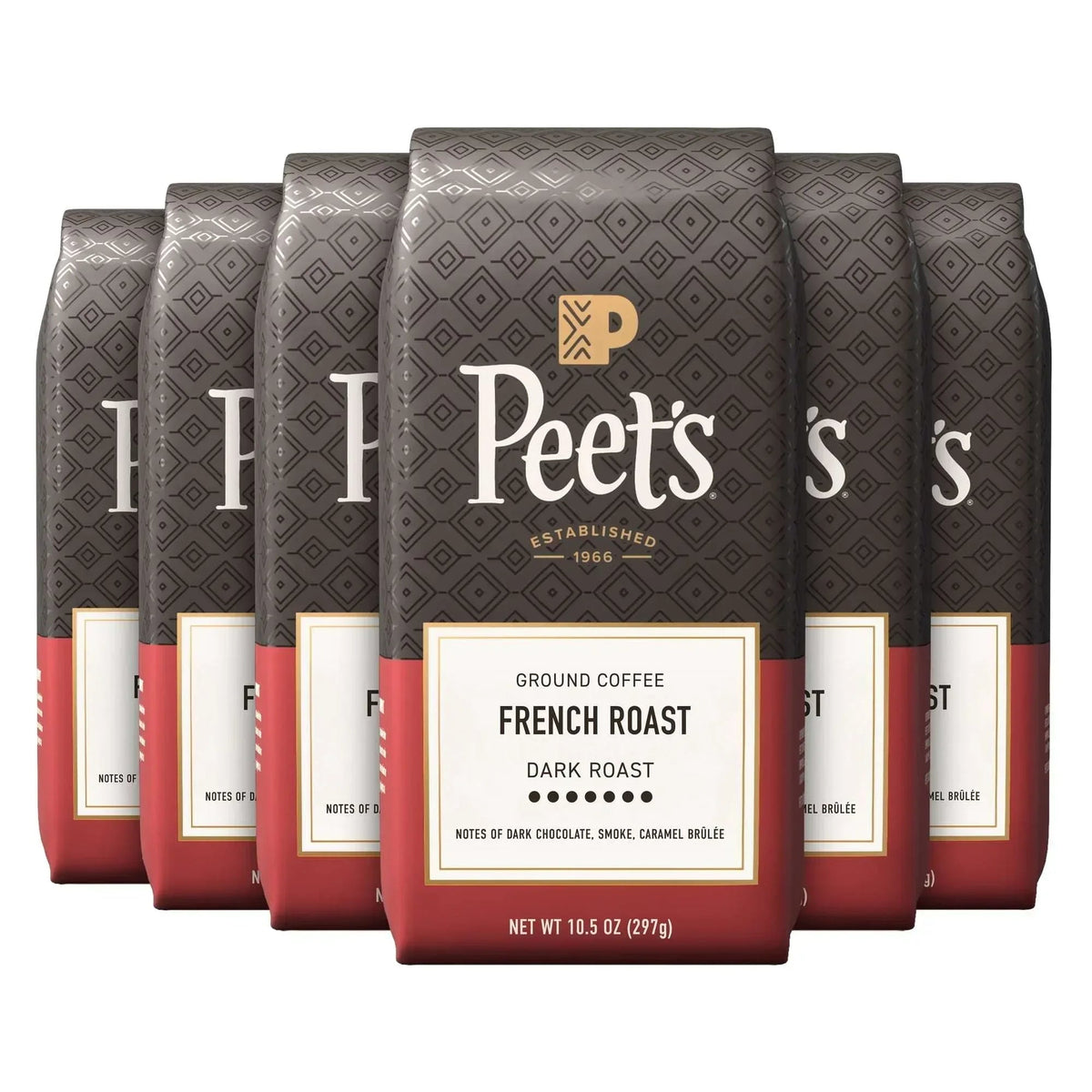 Peet's Coffee Organic French Roast Premium Dark Roast Ground Coffee, Arabica, 10.5 oz