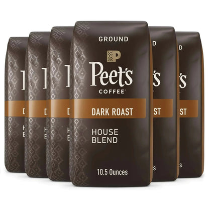 Peet's Coffee House Blend Premium Dark Roast Ground Coffee, Arabica, 10.5 oz