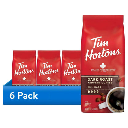 Tim Hortons Dark Roast Ground Coffee, 100% Arabica, 12 oz Bag
