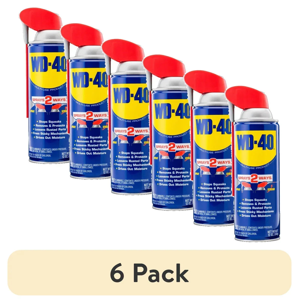Classic WD-40 Formula, Multi-Use Product with Smart Straw Sprays 2 Ways, Multi-Purpose Lubricant Spray, 12 oz
