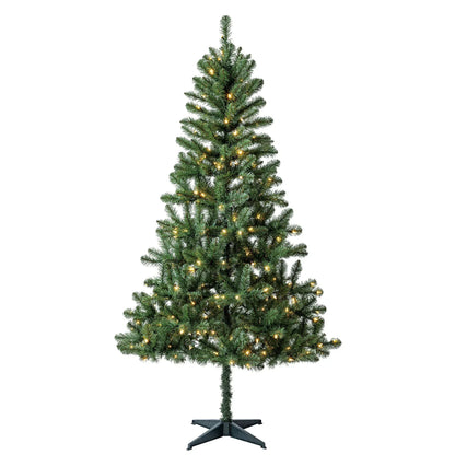 6.5 ft Pre-Lit Madison Pine Artificial Christmas Tree with 250 Color-Changing LED Lights and Stand, by Holiday Time