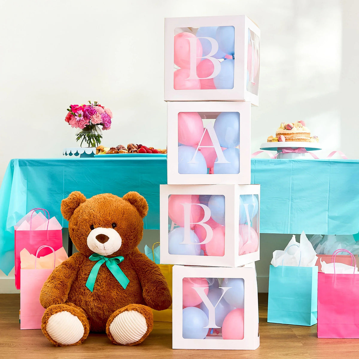 Bear Plush Toy with Ribbon, Brown, 36", by Way To Celebrate