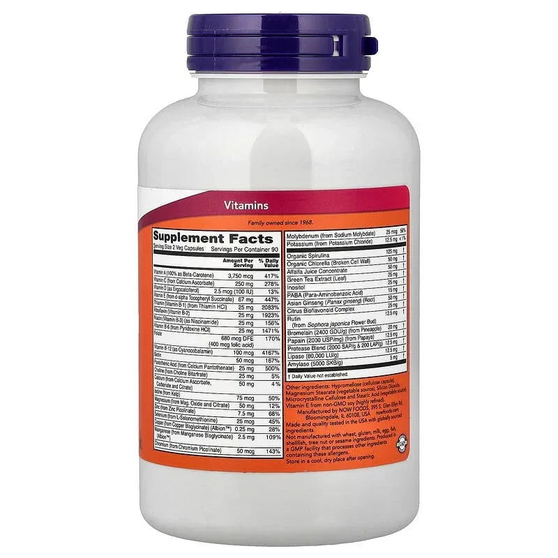 NOW Foods, EcoGreen Multi, Iron-Free, 180 Veg Capsules