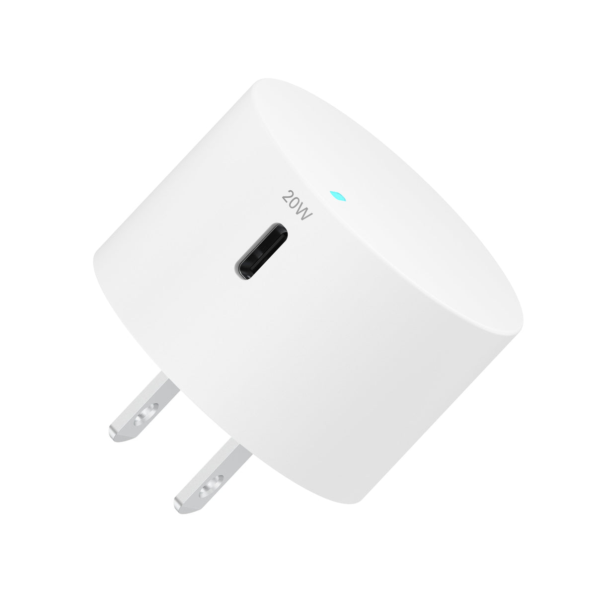onn 20W Single USB-C Port Wall Charger with 3ft C-C Cable, Fast Charging, USB-IF Certified,Foldable Plug, White - Compatible with iPhone 17/16/15 Series, Galaxy, Note, Pixel, iPad Pro, & More