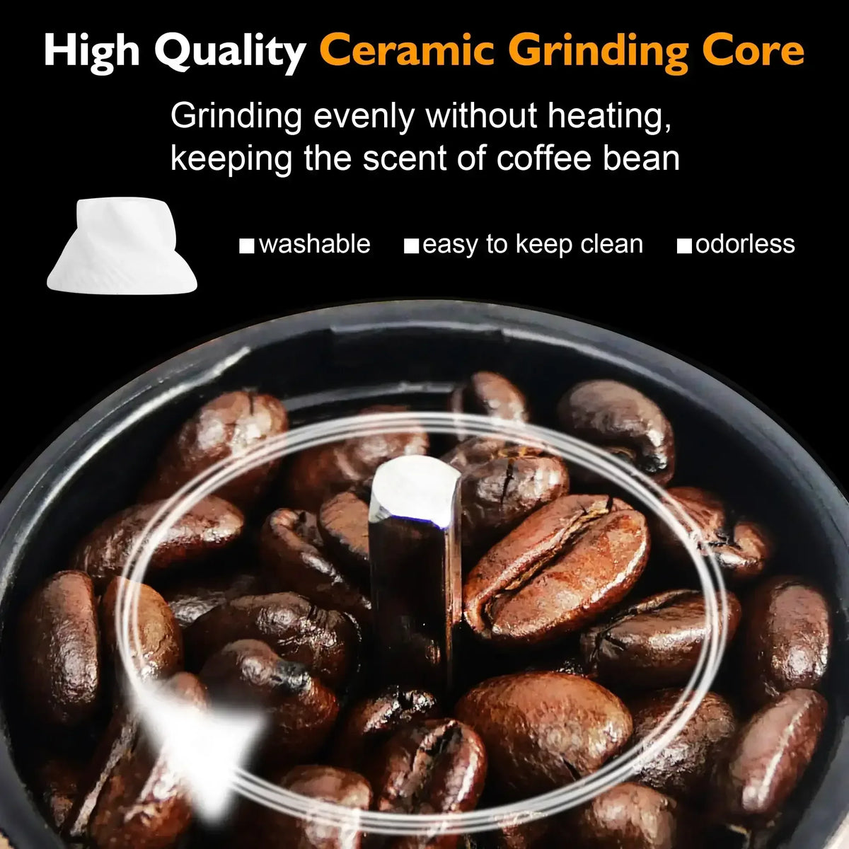 AGCAN Manual Coffee Grinder Portable Coffee Bean Mill Grinders with Ceramic Burr, 304 Stainless Steel Hand Crank - Fine Coarse Adjustable - for Outdoor, Travel, Espresso