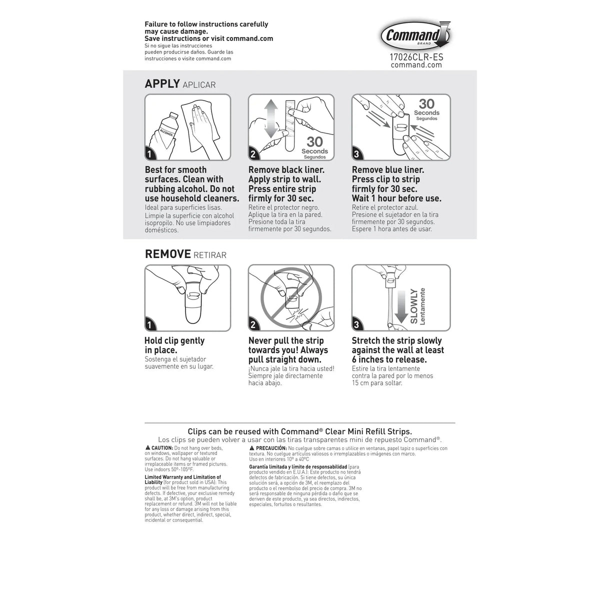Command Decorating Clips, Clear, 20 Wall Hooks