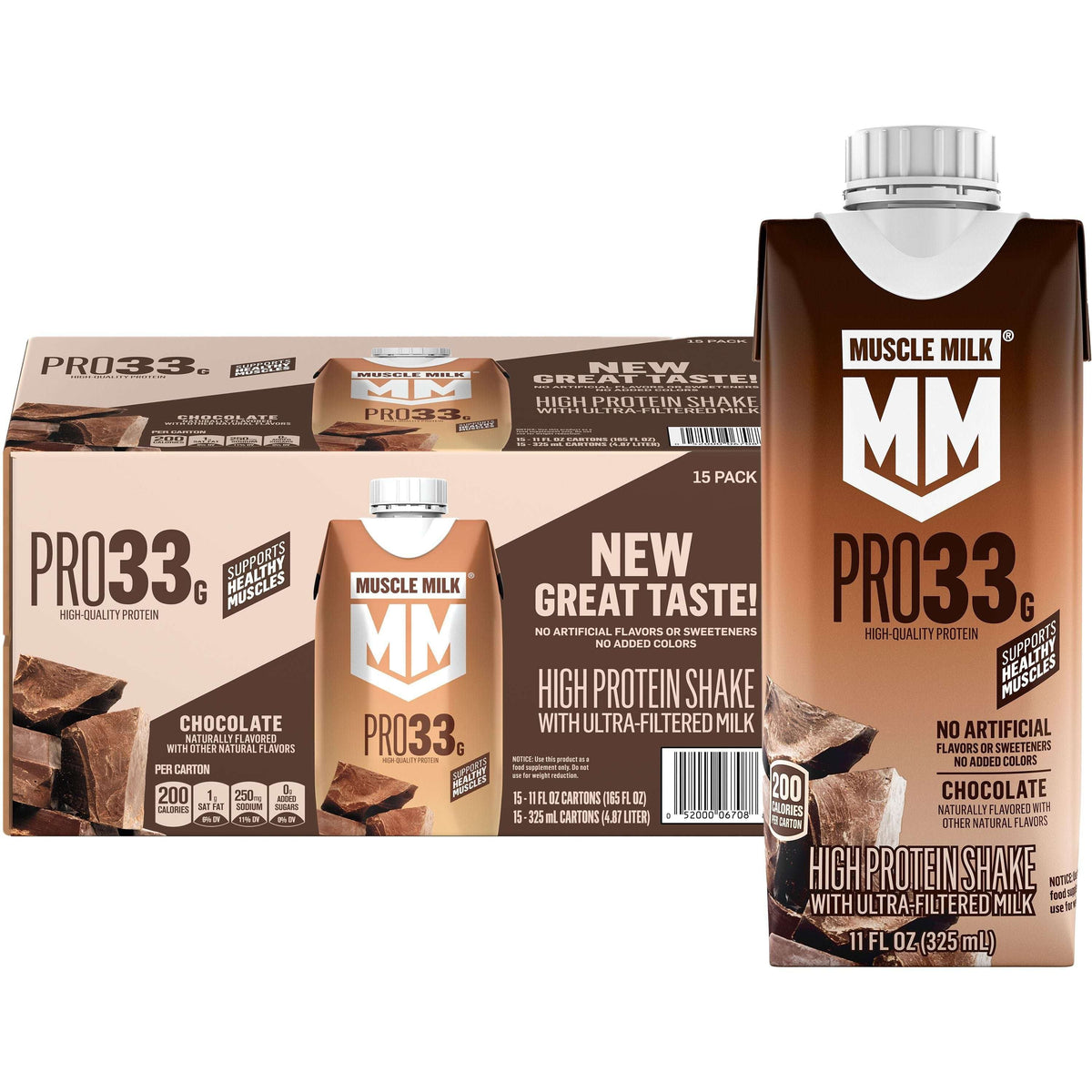 Muscle Milk Genuine Protein Shake Chocolate, 11 fl oz 15 pack