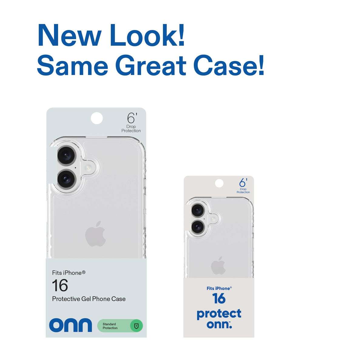 onn Protective Gel Phone Case for iPhone 16 - Clear