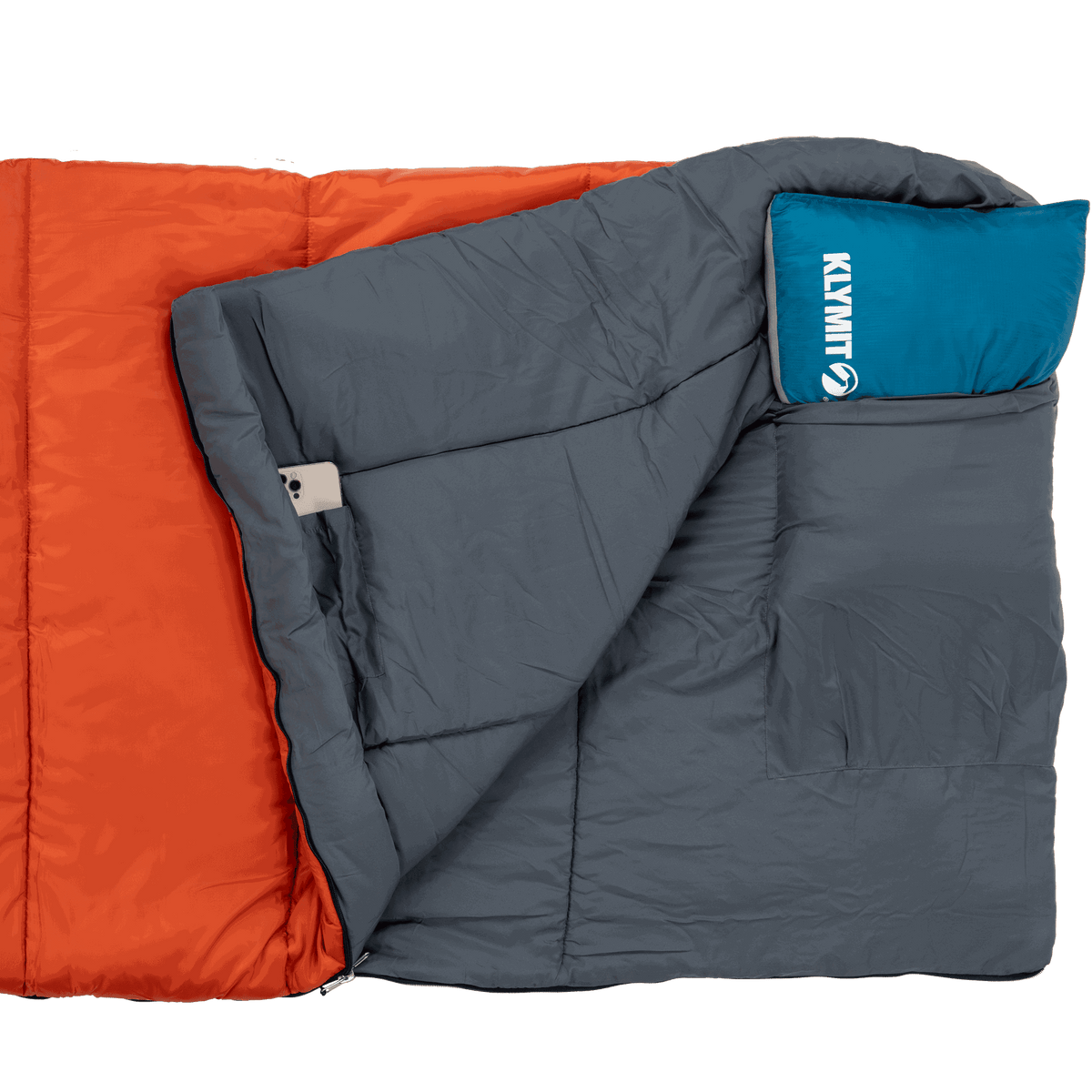 Klymit Bozeman 35 Degree Lightweight Adult Sleeping Bag, 3-Season Warmth for Camping, Backpacking, and Travel