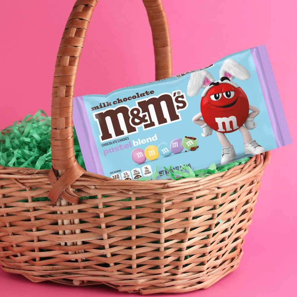 M&M'S Milk Chocolate Easter Candy, Chocolate for Easter Basket Stuffers, Eggs, 10 Ounce Bag