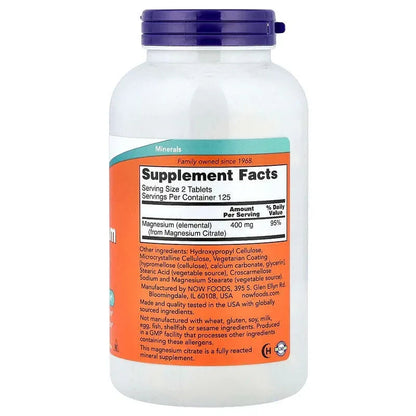 NOW Foods, Magnesium Citrate (200 mg per Tablet)