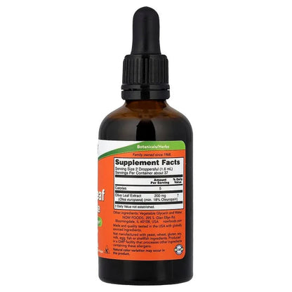 NOW Foods, Olive Leaf Glycerite, Alcohol-Free, 2 fl oz (59 ml)