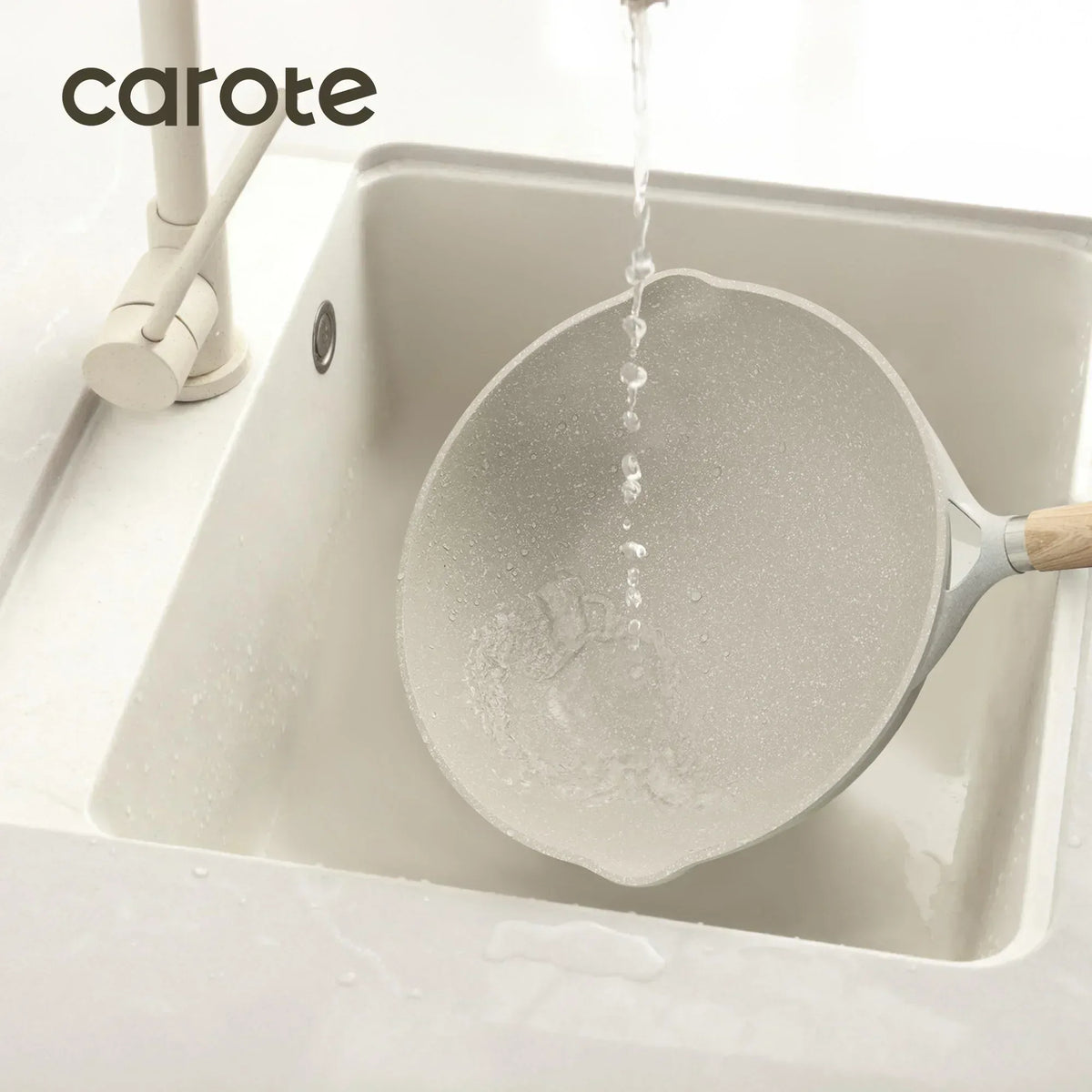 Carote 21pcs Pots and Pans Set Non Stick, Cookware Set Induction Ready, Kitchen Cooking Set, Beige