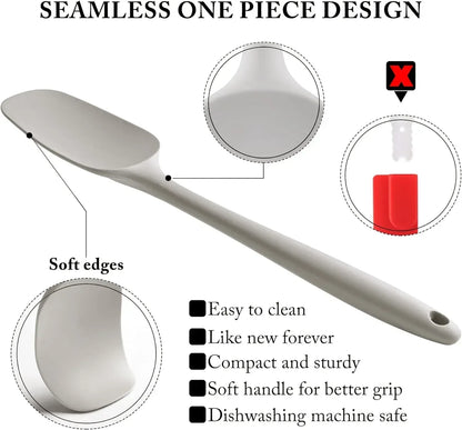 Food Grade Silicone Rubber Spatula Set for Baking, AOKIWO 5Pcs Cooking Utensil Set, High Heat Resistant Non Stick Dishwasher BPA-Free
