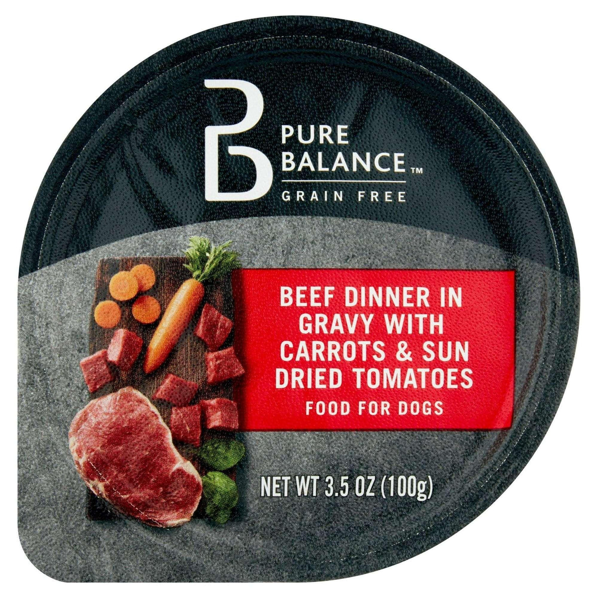 (6 pack) Pure Balance Beef Dinner in Gravy with Carrots & Sun Dried Tomatoes, 3.5 oz