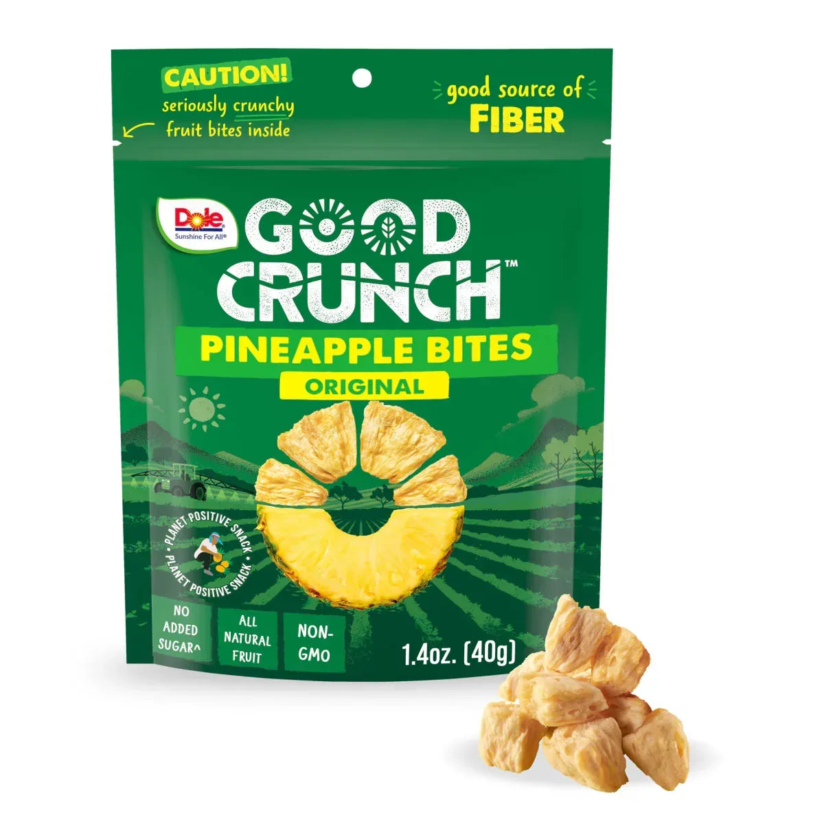 Dole Good Crunch Original Pineapple Bites, Made with All Natural Fruit, 1.4 oz