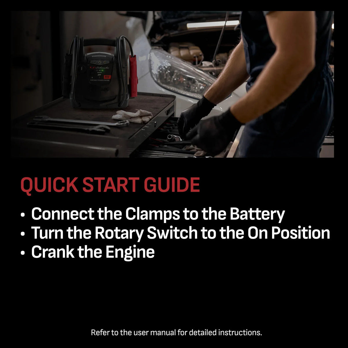 Schumacher Electric 800A Car Battery Jump Starter and Portable Power Station, 150-PSI Air Compressor, 12V Sport, Auto, and Marine Batteries, SJ1583