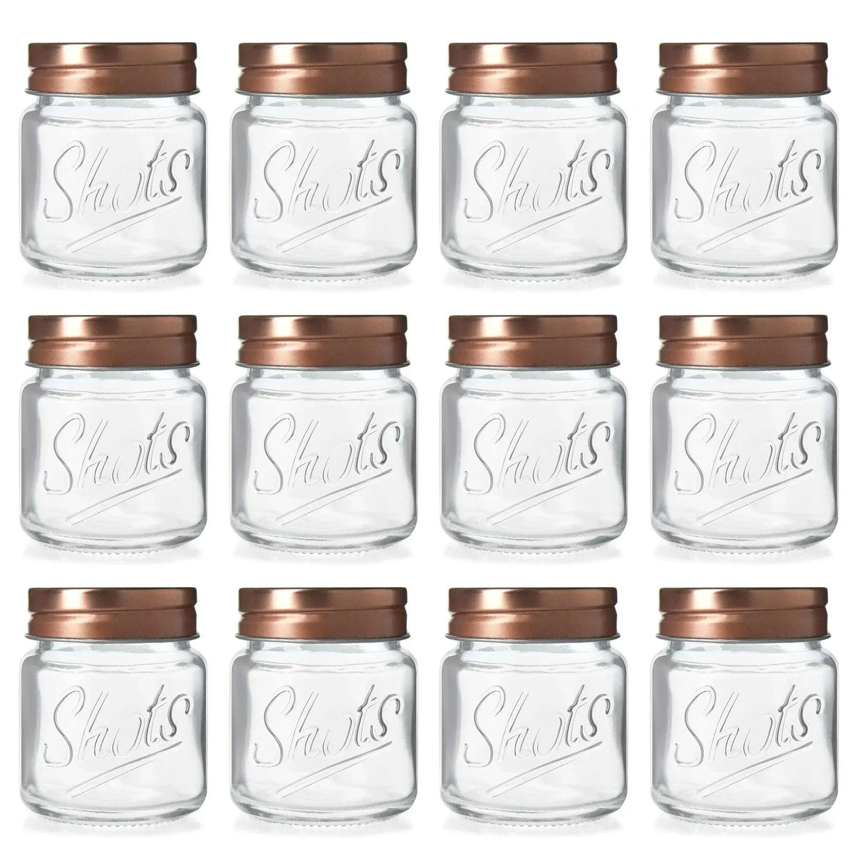 12 Pack Mini Mason Jar Shot Glasses with Lids, 2 oz for Ginger Shots, Juices, Cocktails, Homemade Sauces