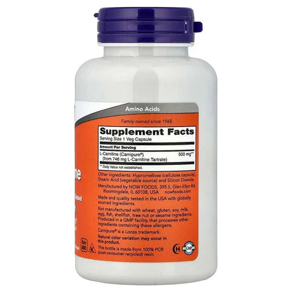 NOW Foods, L-Carnitine, Veg Capsules