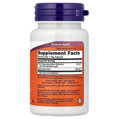 NOW Foods, PQQ With Alpha Lipoic Acid, 50 Veg Capsules