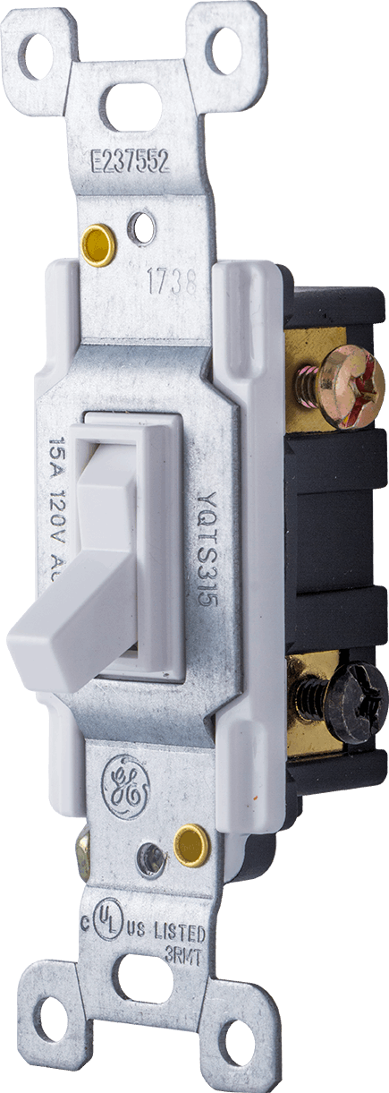 GE UltraPro Heavy-Duty Grounding Toggle Switch, 20 Amps