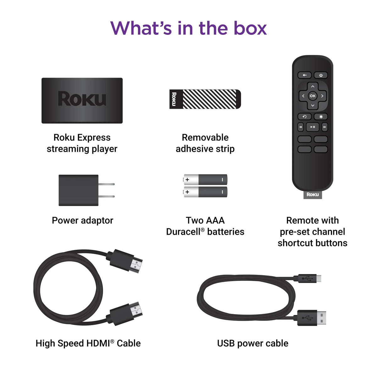 Roku Express 2019 | HD Streaming Media Player with High Speed HDMI Cable and Simple Remote