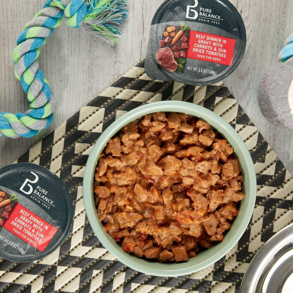 (6 pack) Pure Balance Beef Dinner in Gravy with Carrots & Sun Dried Tomatoes, 3.5 oz