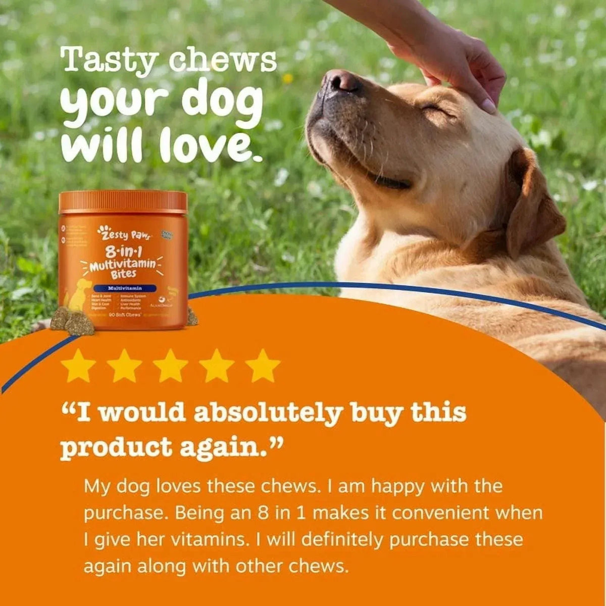 Zesty Paws 8-in-1 Multivitamin Bites for Dogs, for Overall Wellbeing Chicken Flavor, 90ct