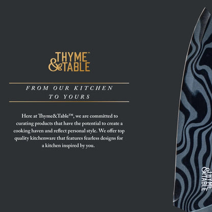 Thyme & Table 3-Piece Stainless Steel Blue Swirl Knife Set with Protective Sheaths