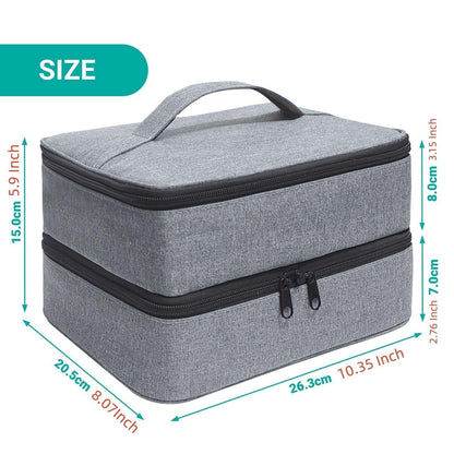LAKYRIK Medicine Bag, Double Layers Pill Bottle Organizer Bag for Emergency Medication,Supplements or Medical Kits, Zippered Lockable Empty Medicine Bag for Home (Grey, M)