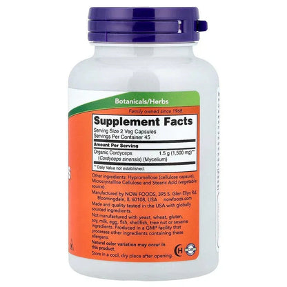 NOW Foods, Cordyceps, 90 Veg Capsules (750 mg per Capsule)