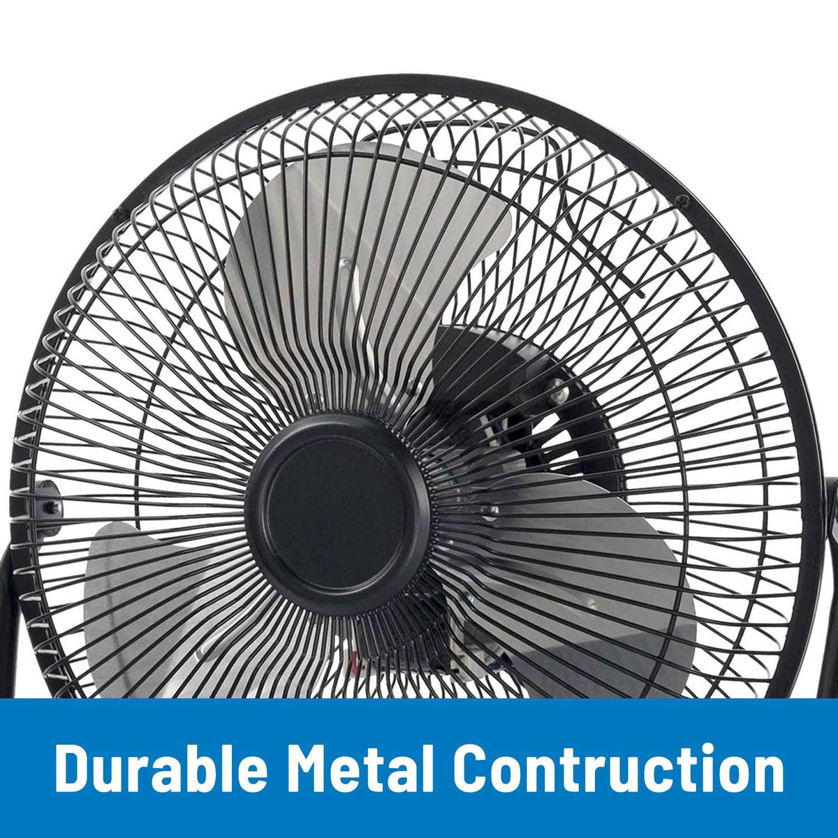 Mainstays 9 Inch High Velocity Metal 3-Speed Fan with 360-Degree Tilt and Wall Mount
