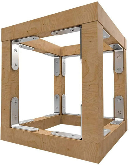 20-Pack Stainless Steel L Shape Brackets, 2" x 2" Corner Brace, Heavy Duty L Brackets for Shelves, Wood and Furniture, Right Angle Brackets with Enough Screws & Anchors