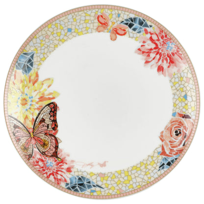 Dolly Parton Jeweled Mosaic 12pc Peach Butterfly Tableware Set