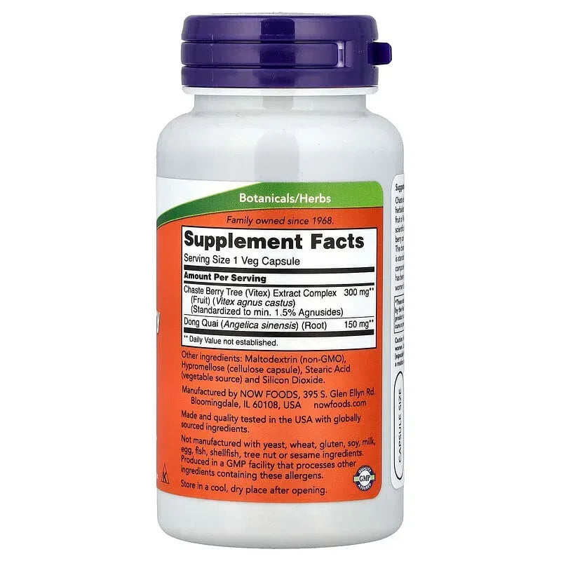 NOW Foods, Chaste Berry Vitex Extract, 300 mg, 90 Veg Capsules